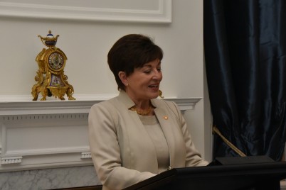 Dame Patsy speaking at the Wellington City Mission reception