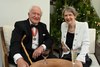 Jim Bolger and Helen Clark