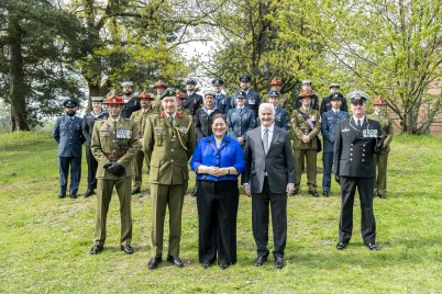 Dame Cindy and Dr Davies with the NZDF contingent