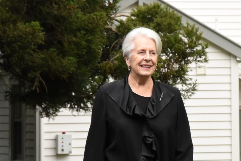 Image of Former Governor-General, Dame Silvia Cartwright arriving for the luncheon