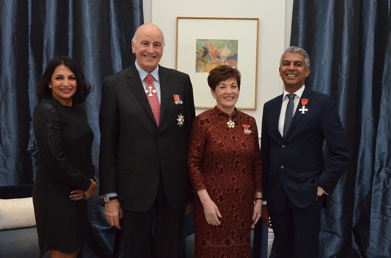 an image of Their Excellencies with Robert Khan, MNZM and Prakashni Khan