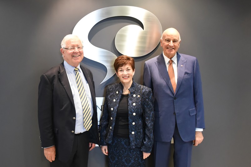 Image of Dame Patsy Reddy, Sir David Gascoigne and Prof. Sir Richard Faull at the Centre for Brain Research