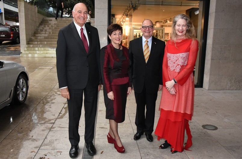 Images of Dame Patsy and Sir David arriving at the opening of The Corsini Collection at Auckland Art Gallery