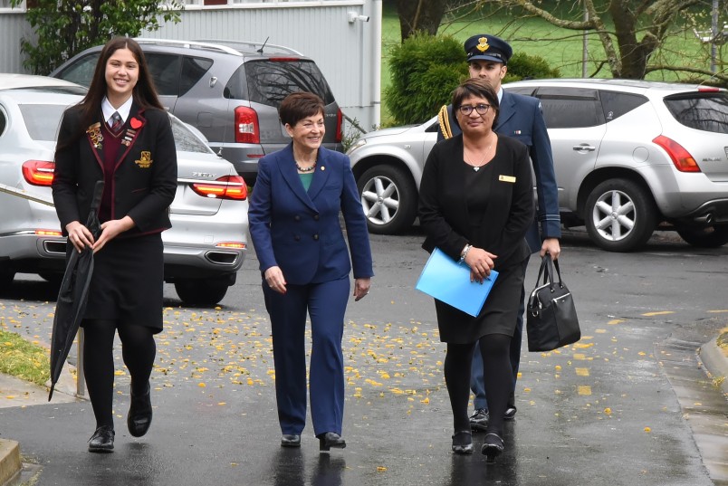 an image of Dame Patsy's arrival at Hamilton Girls High School
