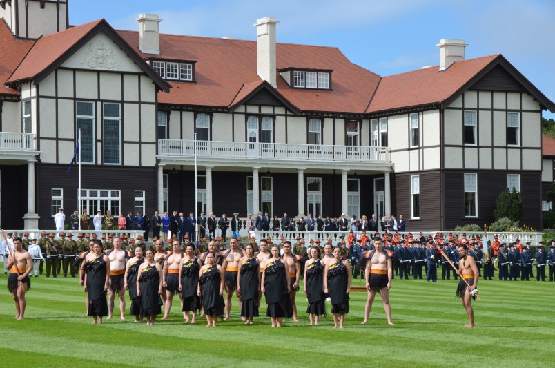 Image of the NZDF cultural party waiting on the North Lawn