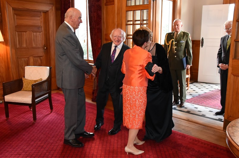 Image of the president of Ireland and wife arriving at Government House 