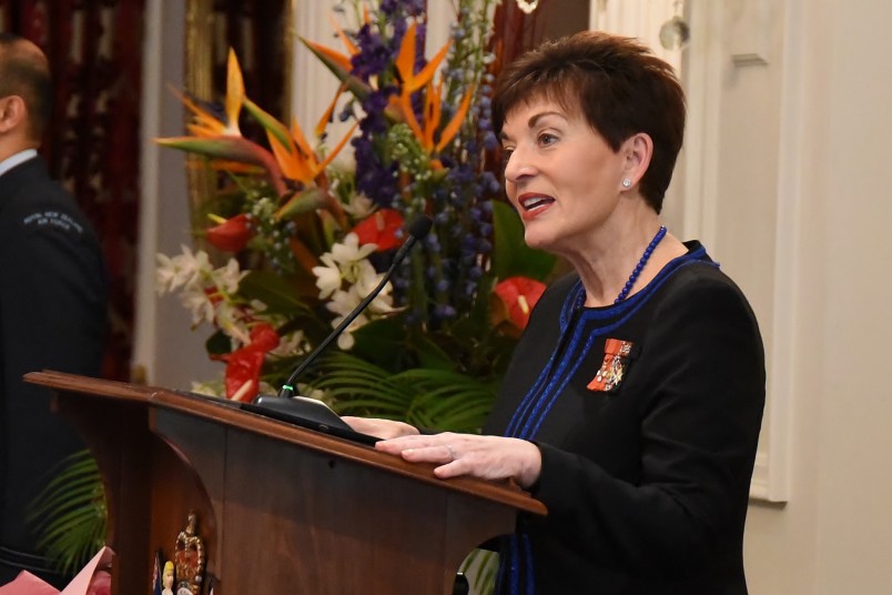 Image of Dame Patsy speaking at the St John Grand Prior Award ceremony at Government House