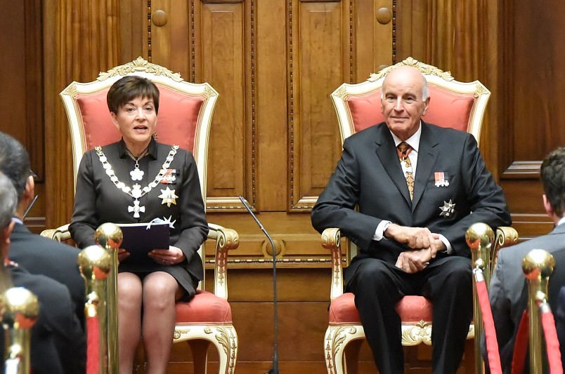 an image of Dame Patsy reading the speech from the throne