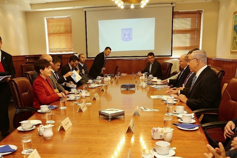 an image of bilateral talks with Prime Minister HE Mr Benjamin Netanyahu