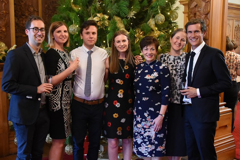 Image of Dame Patsy with Angus, Tessa, Emma, Alan, Marcin and Robyn