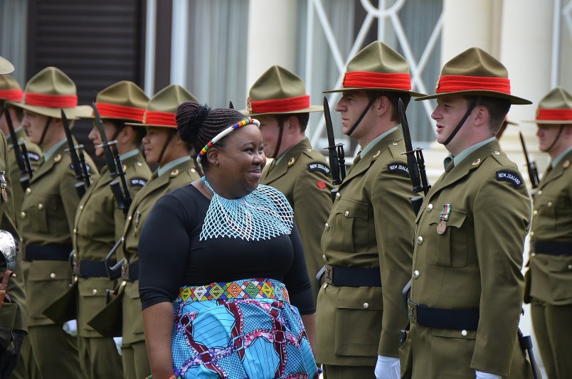 Image of the Ambassador of South Africa inspecting the Guard of Honour