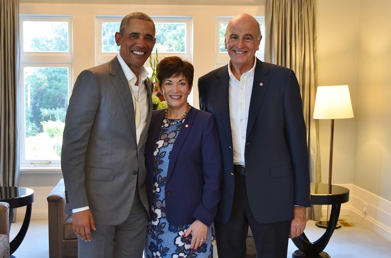 Image of Dame Patsy and Sir David with Barack Obama