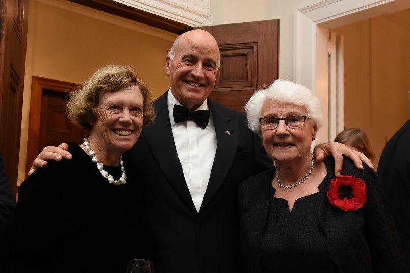 an image of Sir David Gascoigne with Gillian, Lady Deane and Margaret Austin