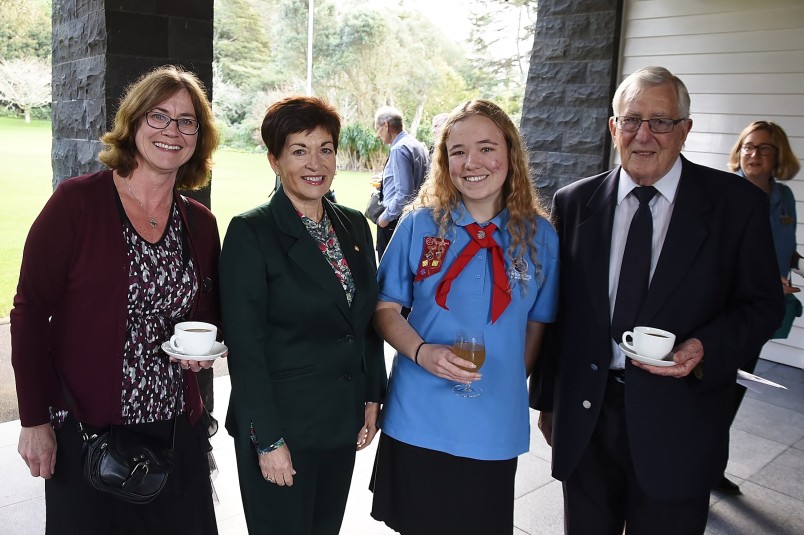 Image of Dame Patsy meeting recipients and families 