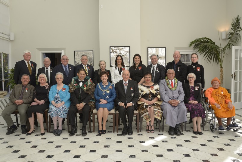 Image of Dame Patsy and Sir David with the recipients 