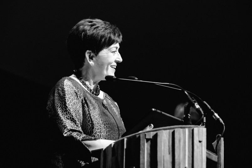 an image of Dame Patsy speaking at the Design Awards