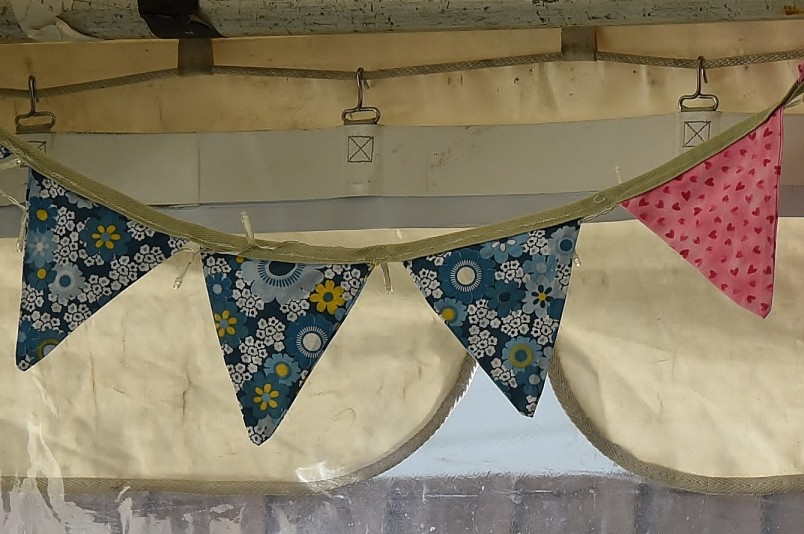 Image of bunting in the tent