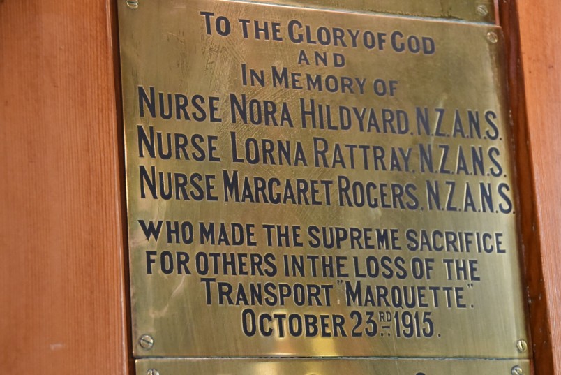 an image of Plaque honouring victims in the sinking of the Marquette in October 1915
