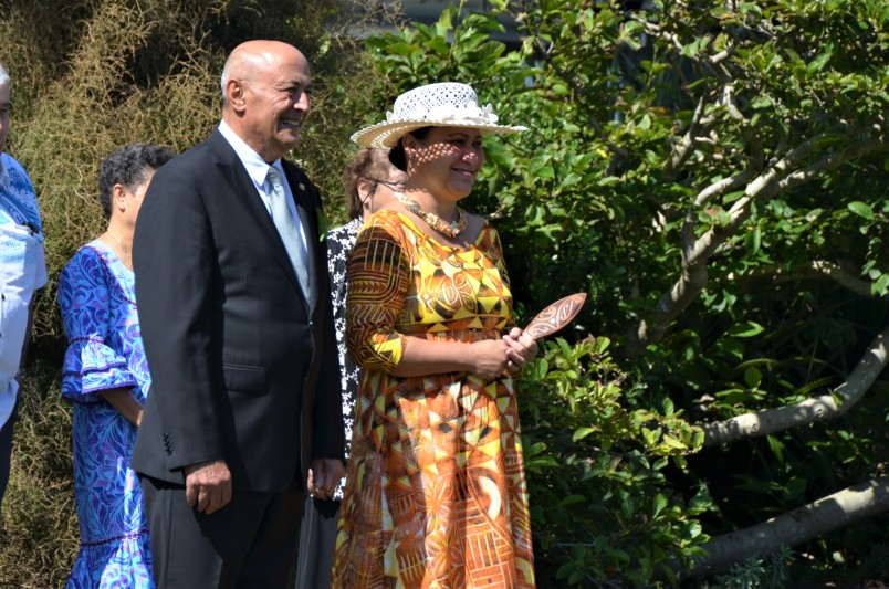 an image of HE Mrs Elizabeth Foster Wright-Koteka, High Commissioner of the Cook Islands and Professor Piri Sciascia