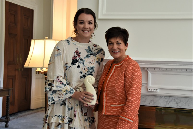 Dame Patsy with Brittany Vining, recipient of the Future Champion Award