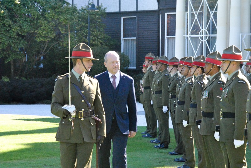 Image of  Ambassador of the Czech Republic HE Mr Tomáš Dub inspecting the Guard of Honour