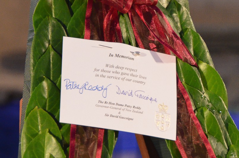 Image of the wreath laid by Dame Patsy
