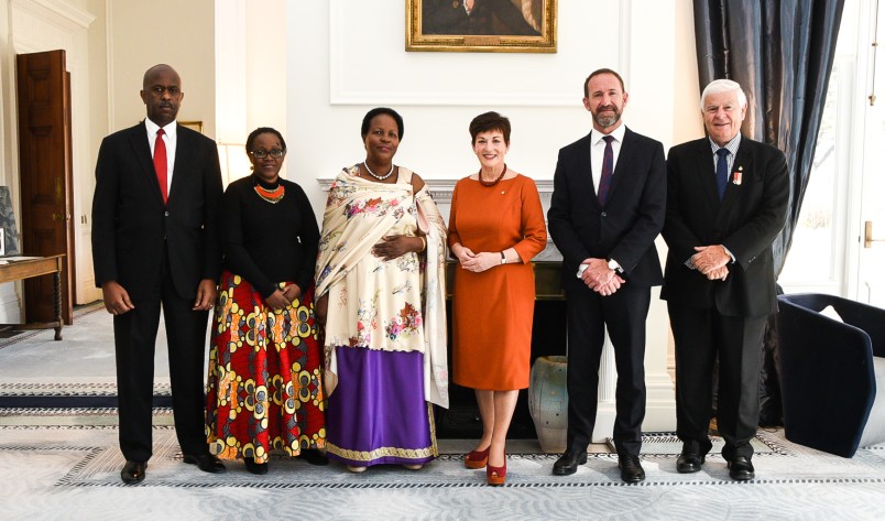 Dame Patsy, Hon Andrew Little, the High Commissioner of the Republic of Uganda and officials