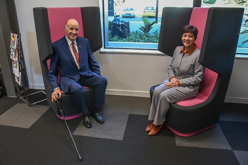 Image of Dame Patsy and Sir David in the pods