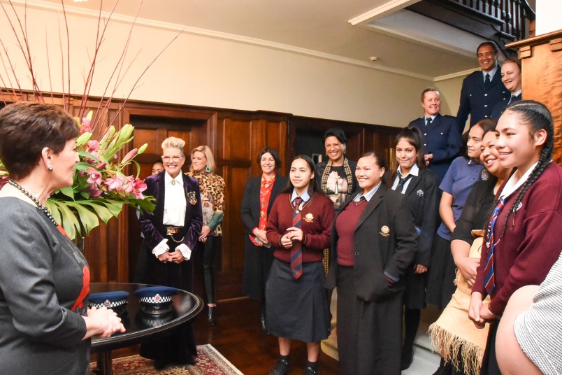 Dame Patsy with Te Huringa o Te Tai o Nga Wahine students, mentors and board members