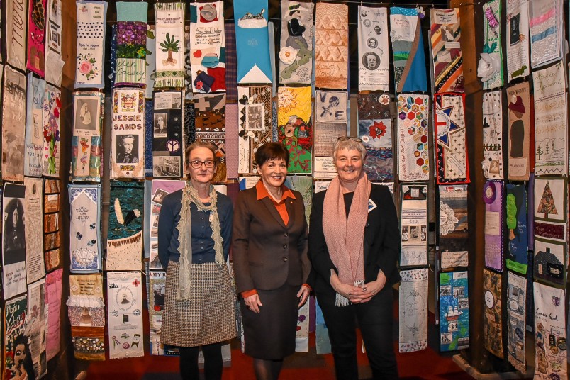 Dame Patsy with Rachel Ingram (Wellington Museums) and Caroline O'Reilly 