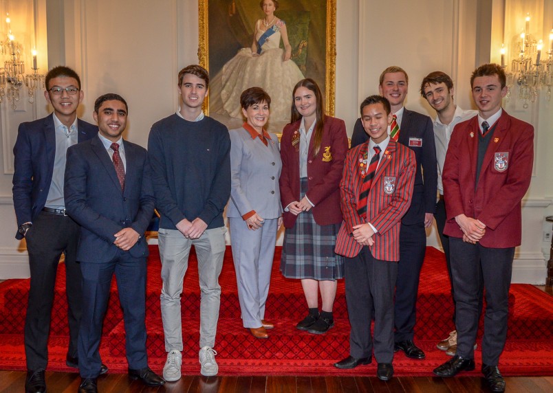Dame Patsy and students attending the Eureka! Symposium
