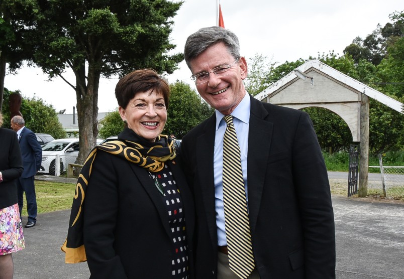 Dame Patsy and the Hon Christopher Finlayson, who also spoke at the wananga