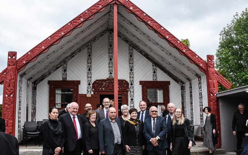 Dame Patsy and Sir Kim with members of the Maori Heritage Council and Heritage New Zealand staff