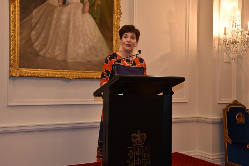 Governor-General of New Zealand Dame Patsy Reddy reads a speech