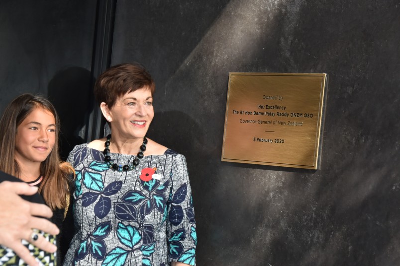 Dame Patsy unveiled a plaque to open Te Rau Aroha