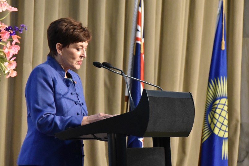 Dame Patsy Reddy reading the Commonwealth Messsage
