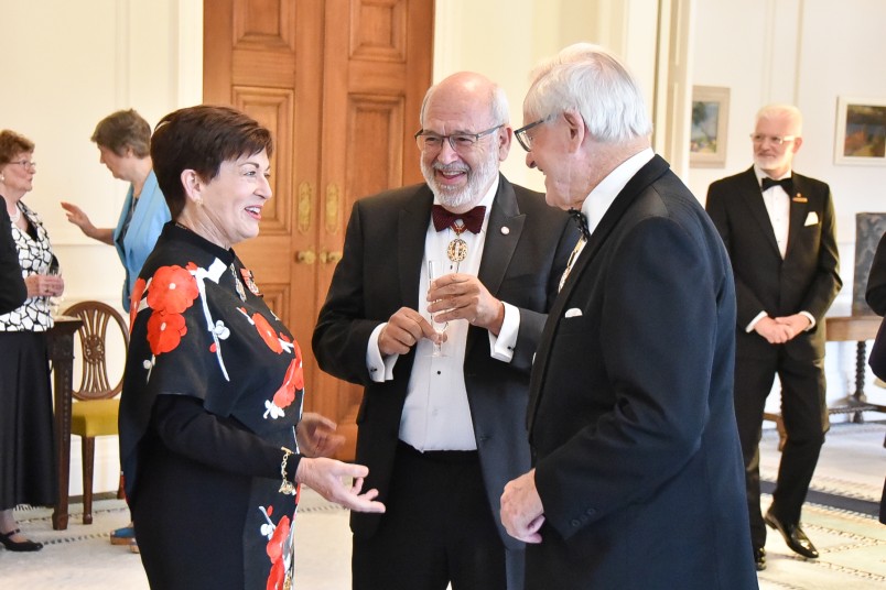 Image of Dame Patsy with Sir Peter Gluckman and Jim Bolger