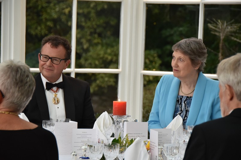 Image of Michael Webster, Secretary and Registrar of the Order of New Zealand and Helen Clark