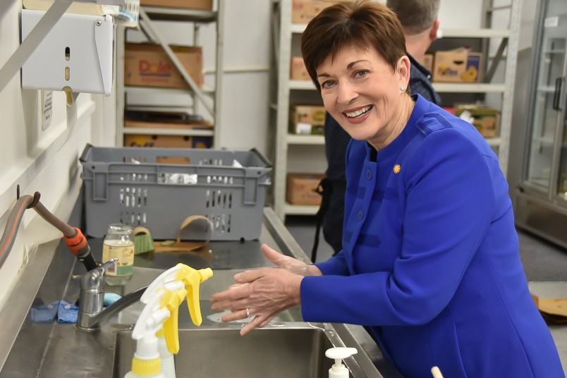 Image of Dame Patsy washing her hands