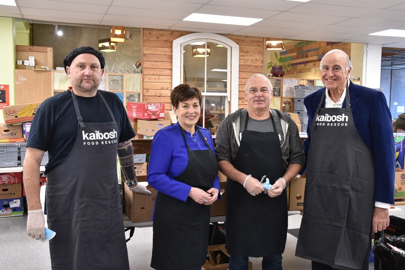 Image of Dame Patsy and Sir David with With Ziggy Ziya and Andrew Haddleton, part of the Kaibosh 'bubble' 