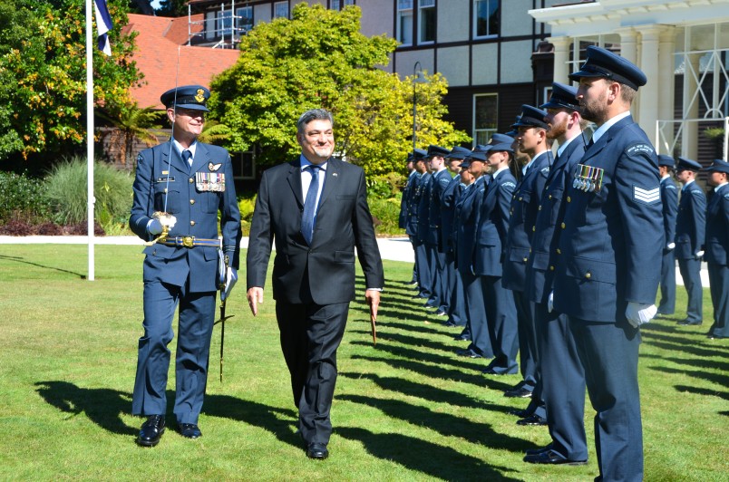 HE Mr Ran Yaakoby inspecting the Guard of Honour