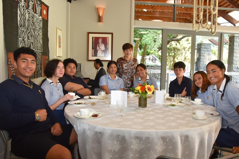 Dame Patsy with Inzone students