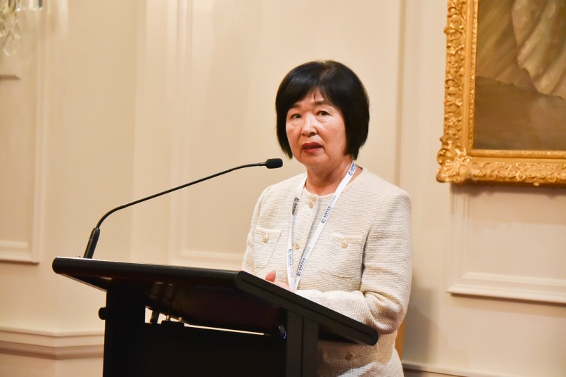 Image of Hiromi Morris, President, Sister Cities New Zealand speaking