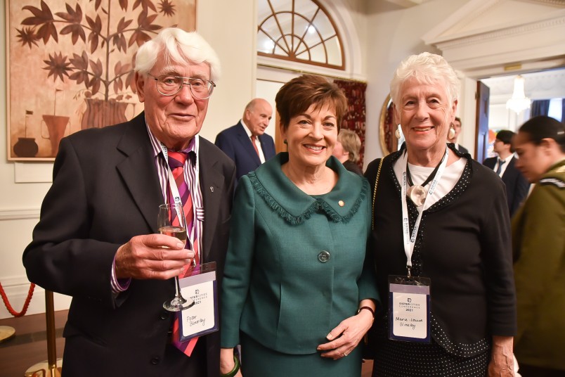 Image of Dame Patsy with Sister Cities New Zealand's first Executive Officer Mary-Louise Blockley and Peter Blockley
