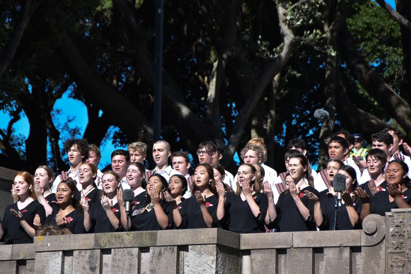 The National Secondary Schools Choir singing a waiata