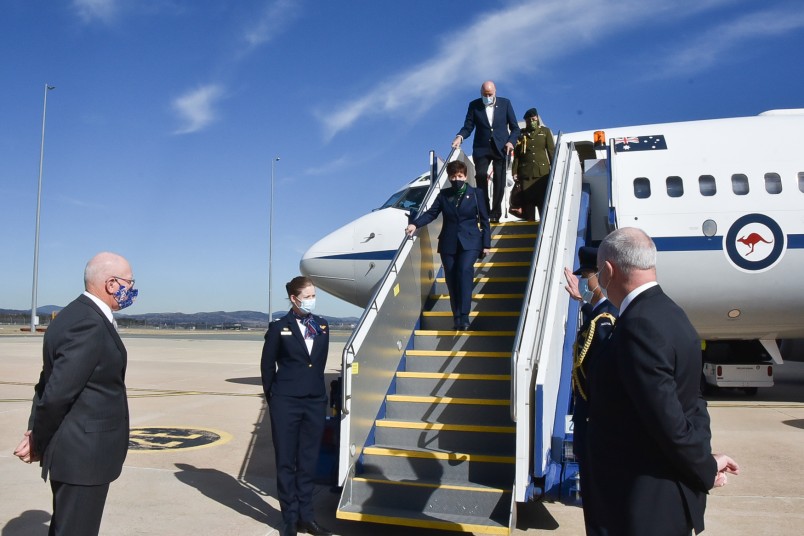 Image of the arrival in Canberra