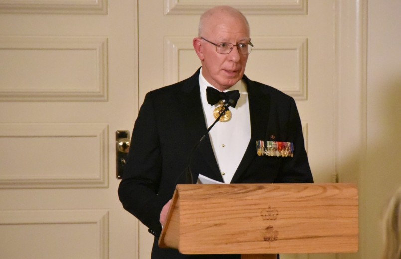 Image of the Governor-General of Australia speaking at the State Dinner
