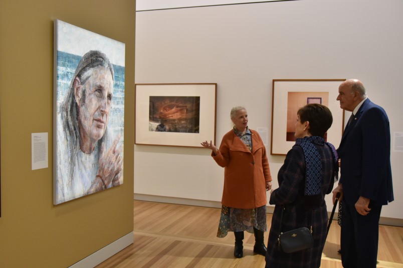 Image of a portrait of author Tim Winton at the Australian National Portrait Gallery