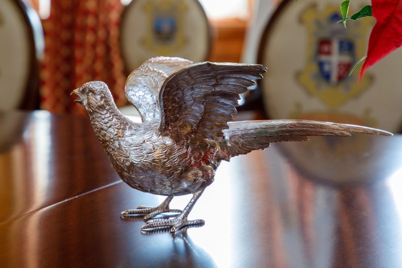 Image of silver decorative pheasants
