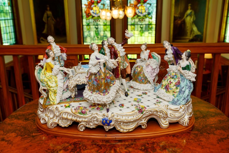 Image of a large Dresden china piece